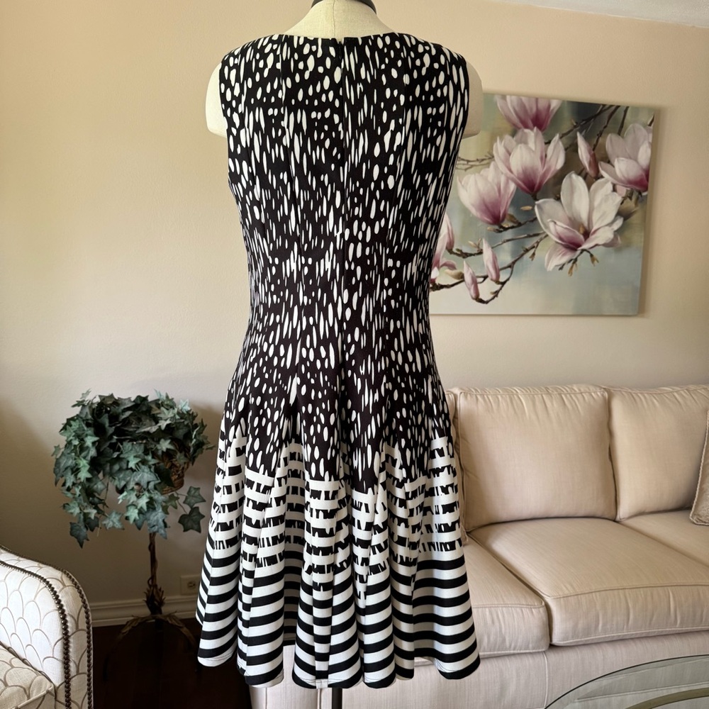 Eliza J Polka Dot And Striped Fit And Flare Dress - Picture 5 of 15